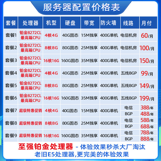 传奇幻兽帕鲁高防i9服务器租用88核BGP微端游戏网站E5物理机秒解