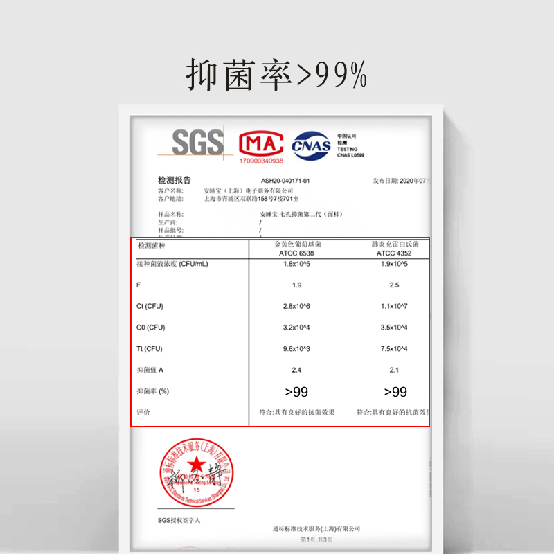 安睡宝母婴A类进口可水洗全棉抗菌七孔枕酒店护颈椎枕头枕芯一对