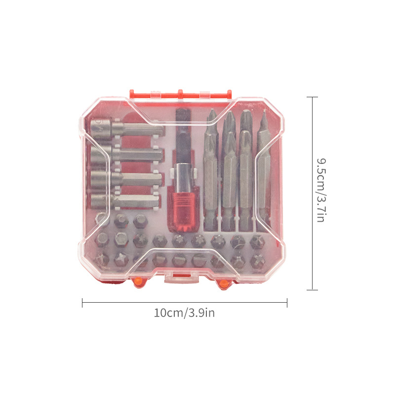 34PCS短批头套装十字一字梅花内六角电动螺丝刀起子头盒装 - 图0