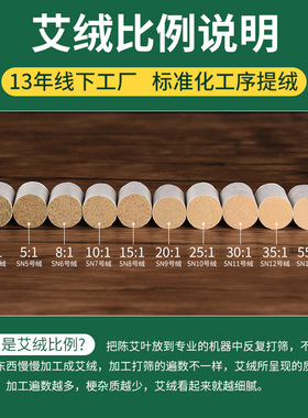 三年陈艾条艾柱家用纯艾绒艾灸柱无烟包随身灸盒艾草条艾灸棒
