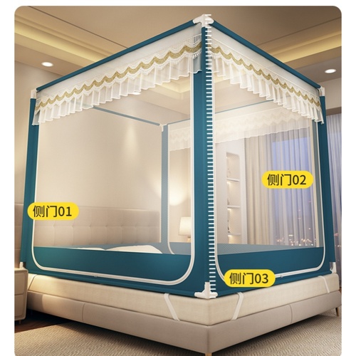 2024新款家用蚊帐卧室防止掉床高级蒙古包免安装儿童婴儿防摔围栏
