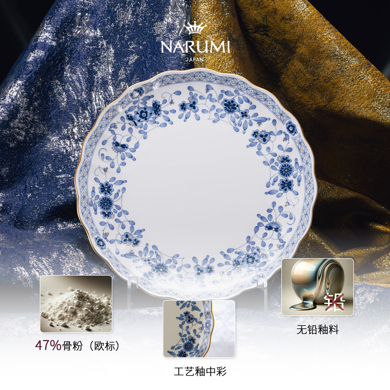 NARUMI/鸣海 Milano经典系列 骨瓷盘/汤盘/长托盘/调味碟/方形盘 - 图1