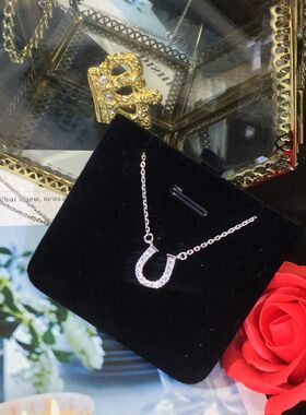 2024新款简约小众气质网红锁骨链满钻马蹄U形项链女ins个性精致