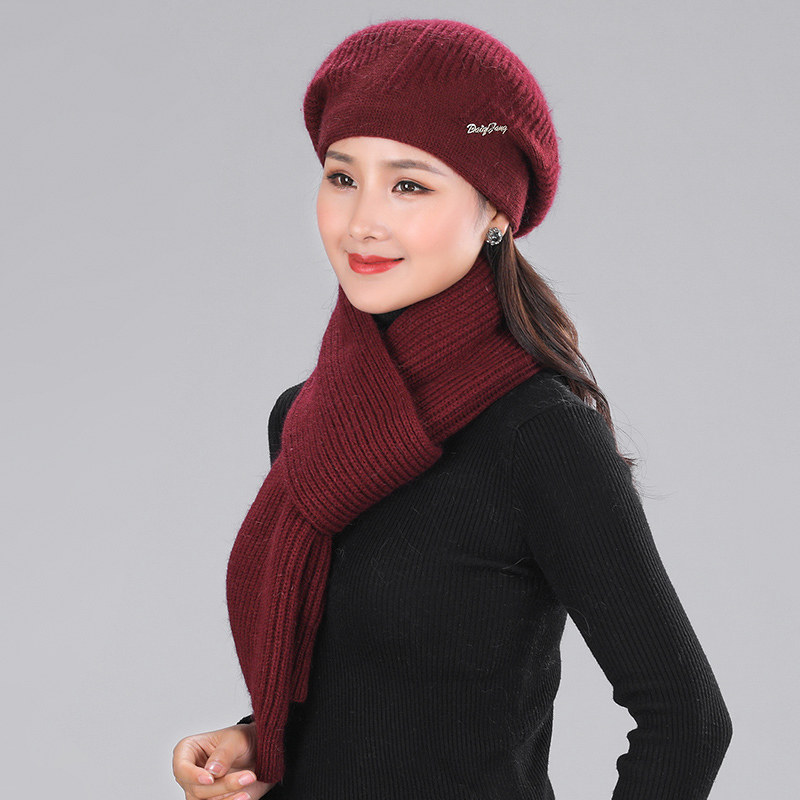 冬季中老年人帽子女冬中年妈妈针织帽时尚韩版兔毛线帽秋季贝雷帽,淘宝优惠券,粉丝福利购,淘宝优惠卷