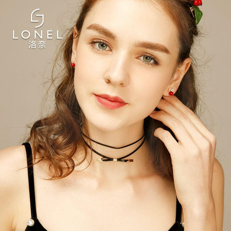 黑色choker女小众设计感百搭锁骨链 lonel洛奈项链