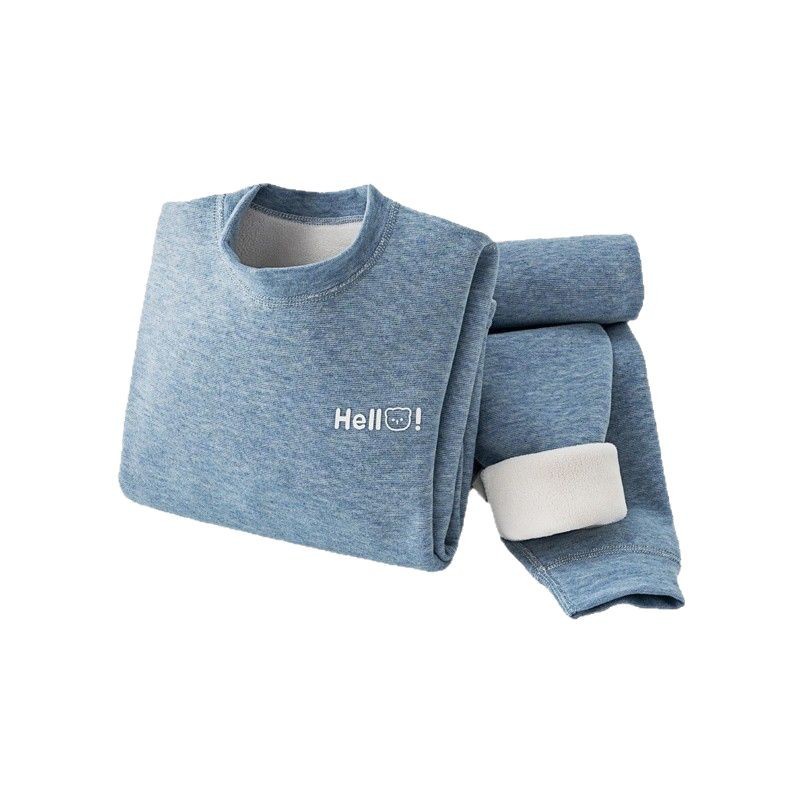 秋冬儿童保暖套装加绒加厚男女同款中大童秋衣秋裤睡衣家居服宝宝 - 图2