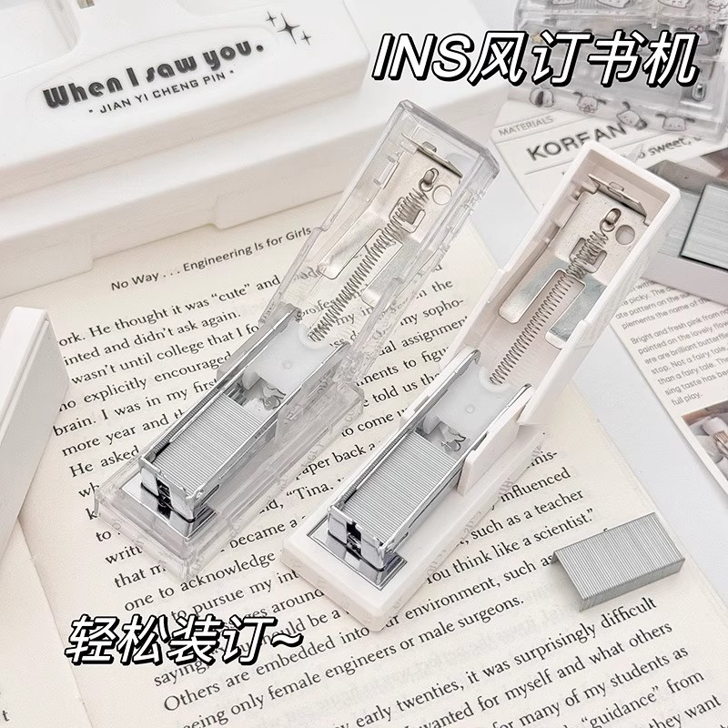 Transparent compact mini portable office stapler