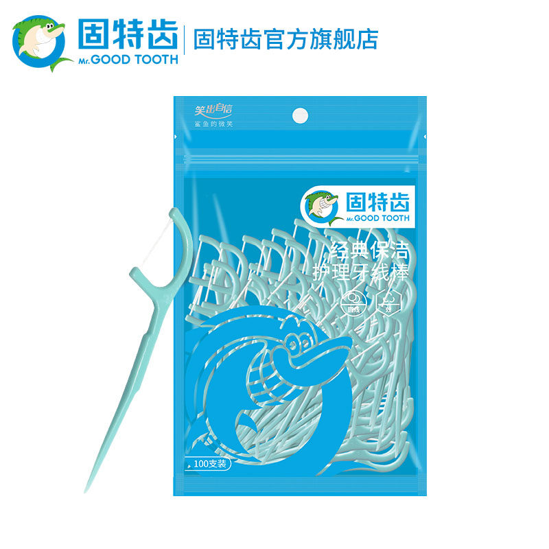 固特齿直柄牙线棒1袋装共剔牙线 固特齿居家日用牙线/牙线棒
