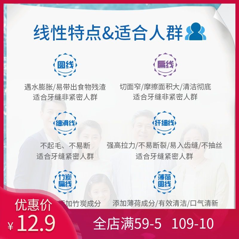 固特齿弓形牙线棒1袋装共剔牙线 固特齿居家日用牙线/牙线棒