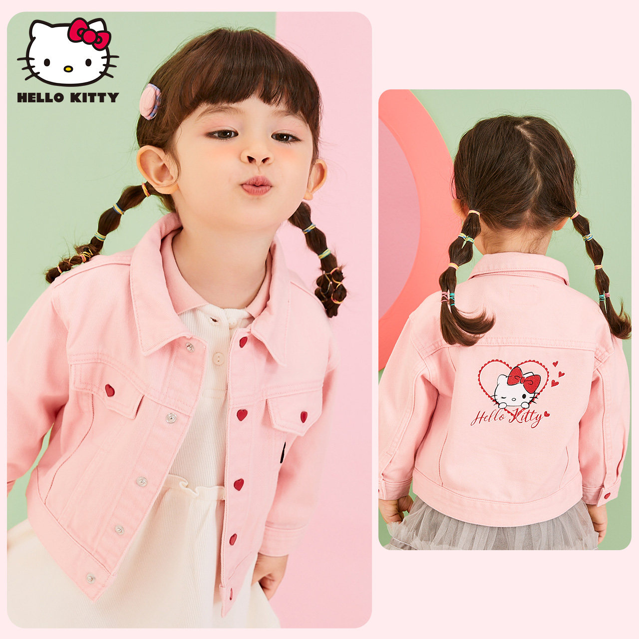 hellokitty童装女童牛仔外套上衣 hellokitty贝贝帕克普通外套
