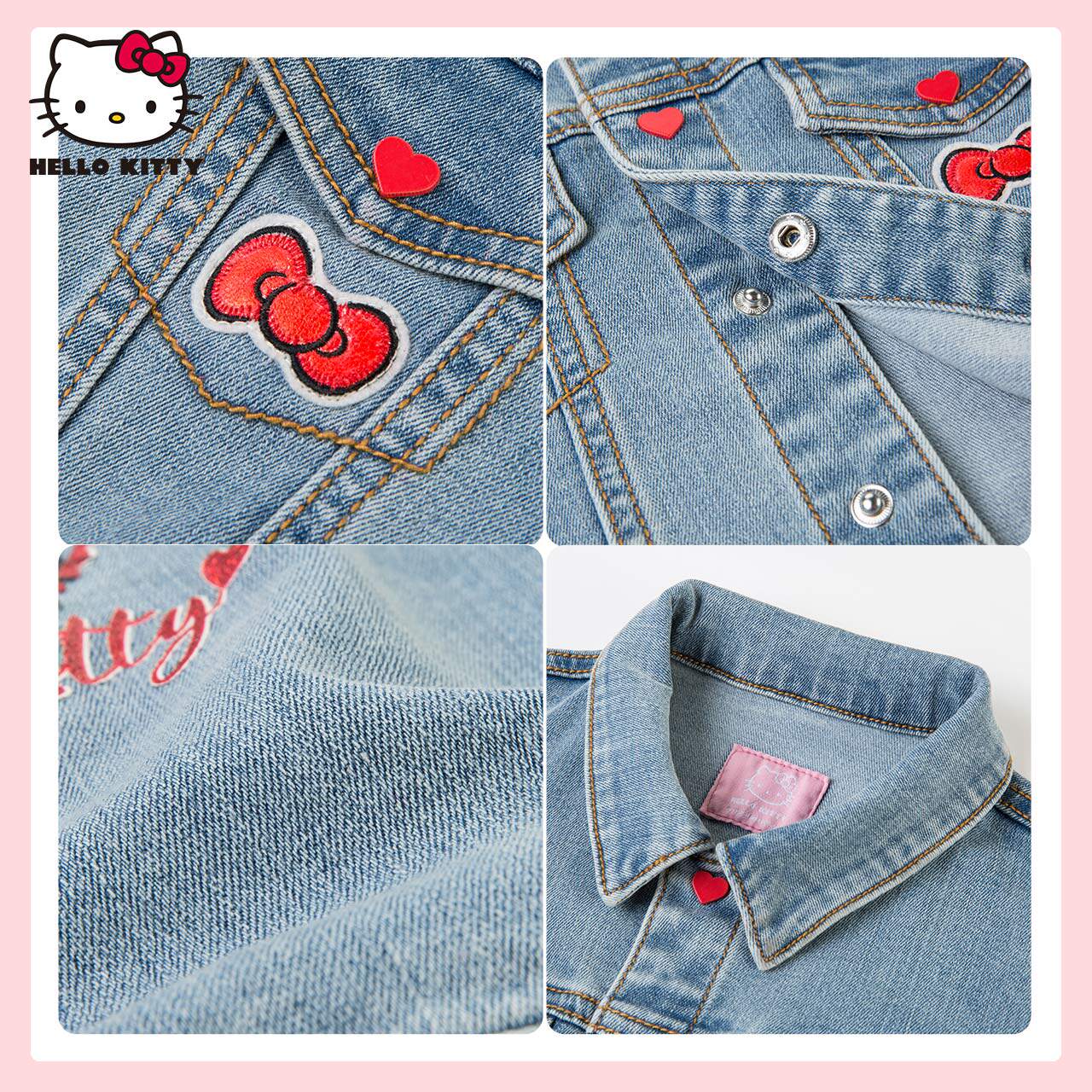 hellokitty童装女童牛仔外套上衣 hellokitty贝贝帕克普通外套