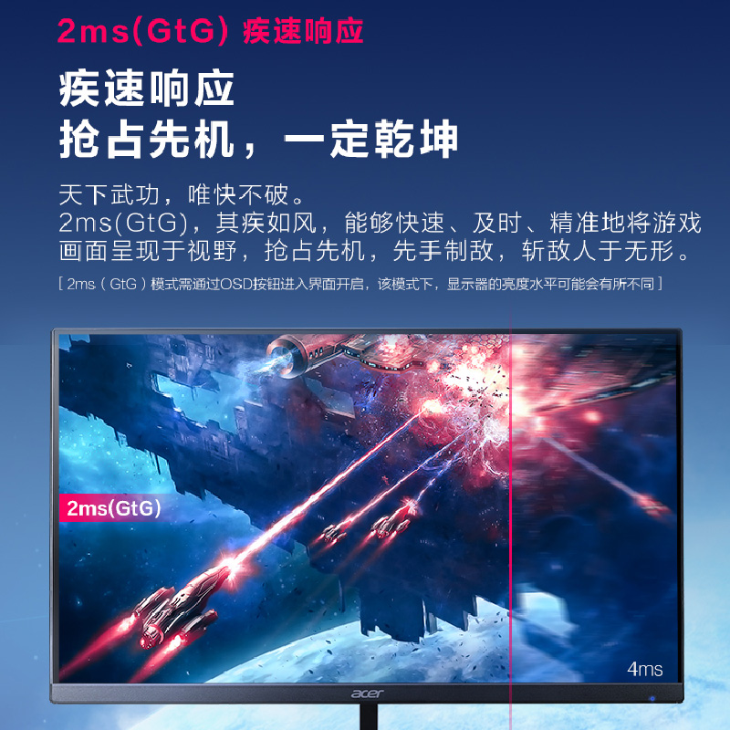 acer宏碁显示器24英寸RG241 VG/QG240 S3 IPS 144/165Hz电竞屏1ms - 图1