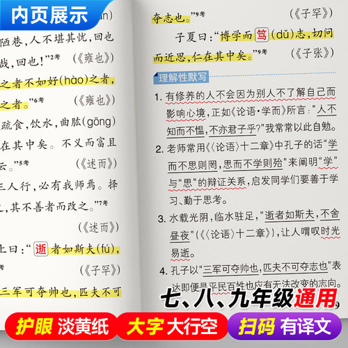 Qbook口袋书初中语文必背古诗文知识点小册子基础知识手册大全七八九年级考点速记初一二三中考备考复习资料pass绿卡图书Q-book - 图1