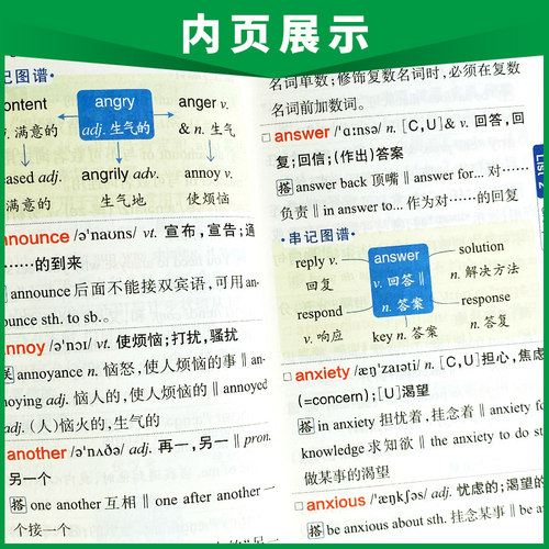 新版图解速记高中英语词汇3500词正序版高考单词词典背随身记pass绿卡图书高一高二高三高频短语手册小本口袋书速查速记 - 图2