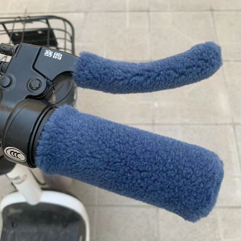 新款冬季毛绒颗粒把套保暖防寒电动车摩托车防滑护手三轮车通用 - 图3
