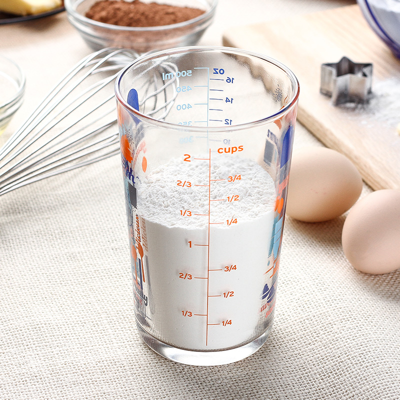 Duralex法国进口玻璃量杯带毫升刻度杯奶茶牛奶杯大号喝水杯500ml_虎窝淘