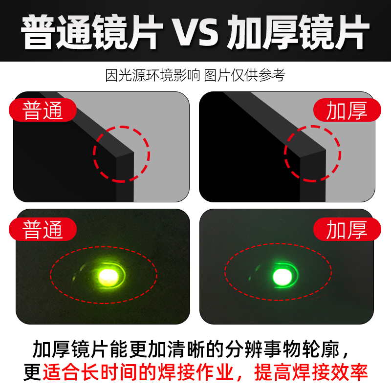 电焊镜片蓝绿光防护镜片黑玻璃氩弧焊气保焊帽焊工防护面罩镜片10-图1