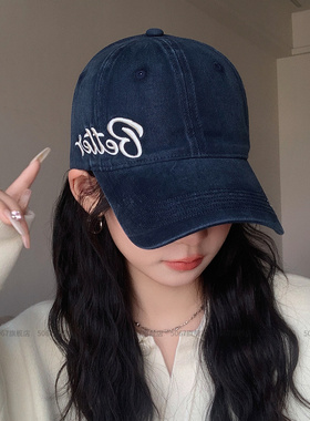 男女情侣款显脸小水洗做旧棒球帽