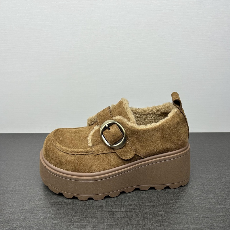 品牌撤柜处理勃肯鞋女冬新款厚底增高自留款加绒保暖雪地毛毛棉鞋 - 图3