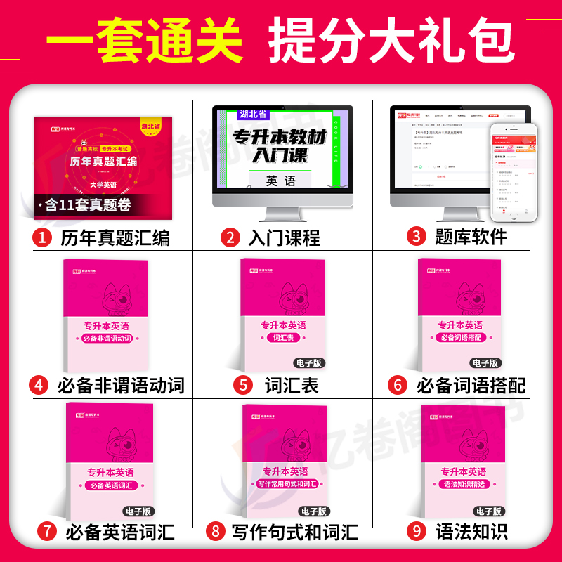 库课2024湖北省专升本英语历年真题试卷官方库课2025年湖北普通高校在校生全日制统招专升本模拟试卷必刷2000题考试真题卷复习资料 - 图1