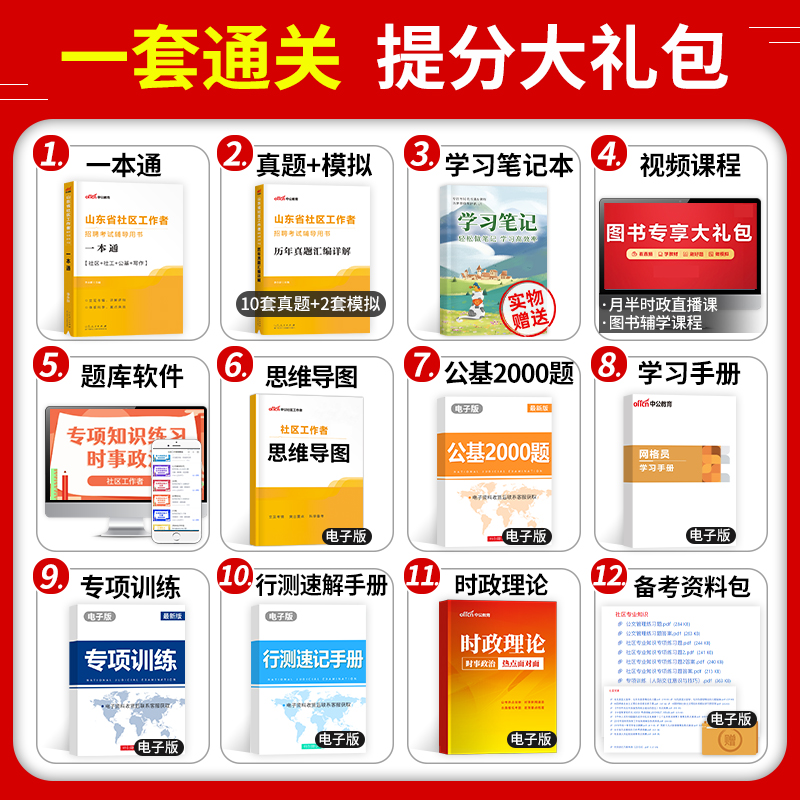 中公2024年山东省社区工作者考试教材书社工招聘一本通历年真题库模拟试卷刷题资料网格员专职公共基础知识初级中级济南市潍坊滕州-图1