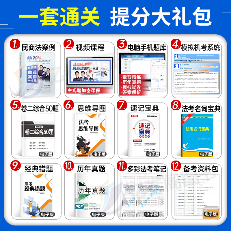 瑞达法考2024年国家司法考试民商法主观案例一本通法律职业资格证全套资料2023教材辅导书历年真金题练习题精粹背诵卷模拟题司考24 - 图1