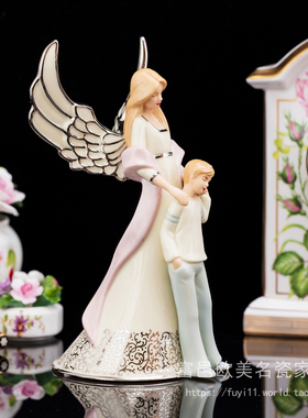 Bradford音乐陶瓷天使守护摆件