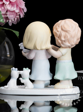 水滴娃娃陶瓷摆件卡通客厅姐妹