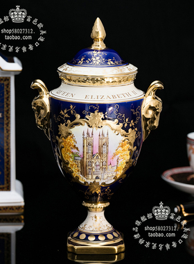 wedgwood英国手绘骨瓷座钟宝瓶