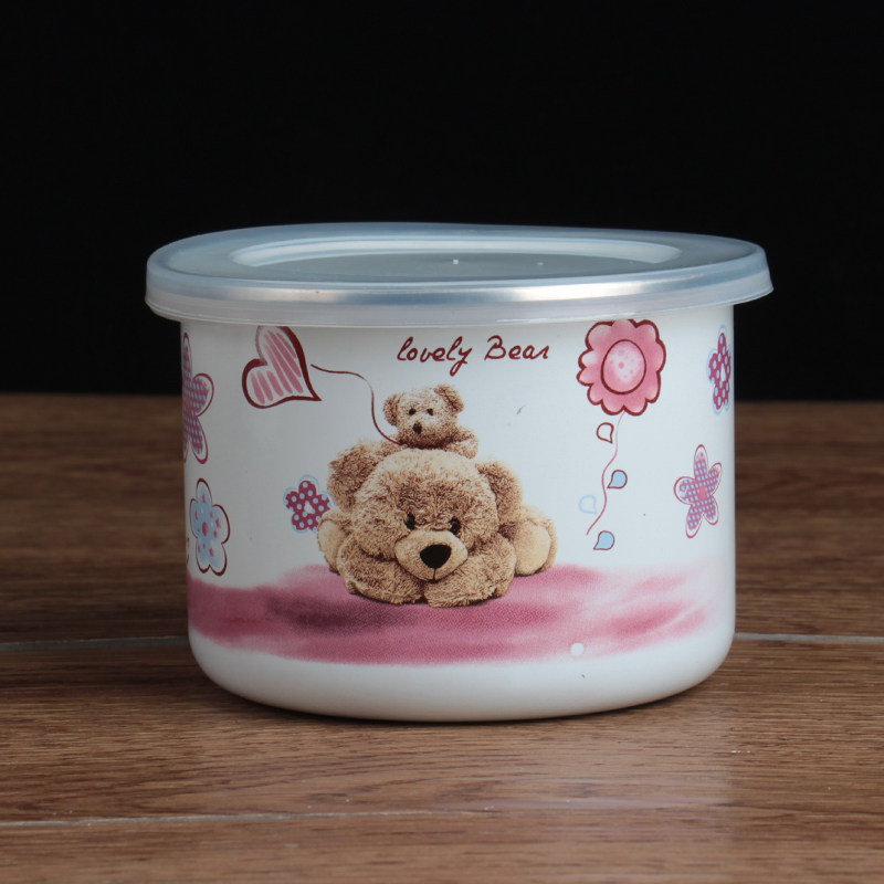 10-18cm套装搪瓷碗卡通带盖盆保鲜碗洗手盆拌馅和面盆保鲜盒冷藏,淘宝优惠券,粉丝福利购,淘宝优惠卷