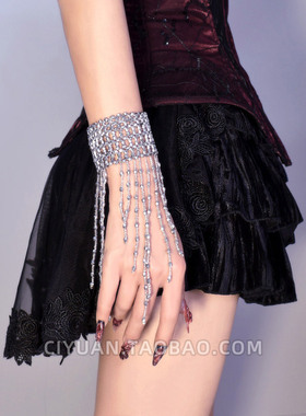 Lolita洛丽塔赛博朋克哥特流苏手环手链护腕手部装饰废土风配饰