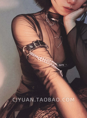 朋克哥特皮手臂环臂链甜酷配饰