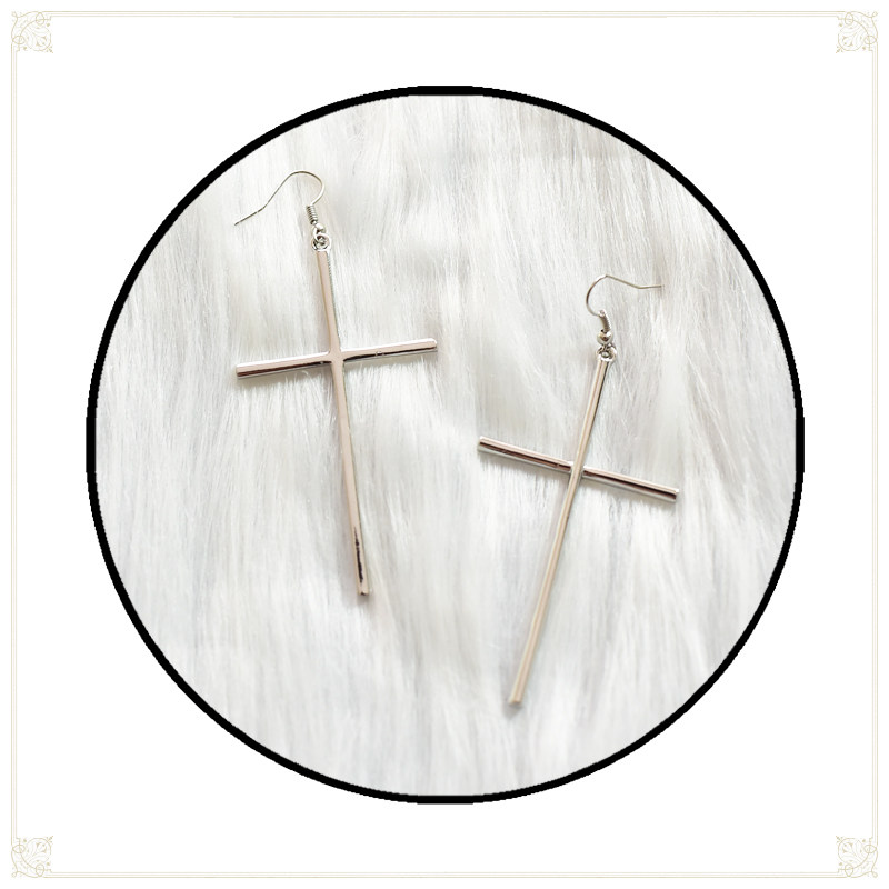 黑洛丽塔lolita少女亚比十字架耳钉朋克哥特蒸汽配饰耳饰耳坠酷,淘宝优惠券,粉丝福利购,淘宝优惠卷