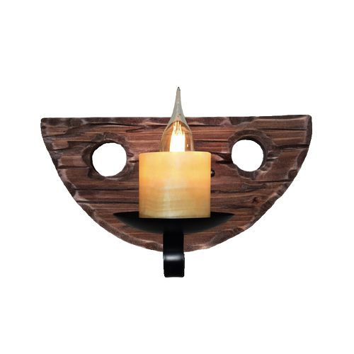 美式复古工业风LOFT实木创意个性酒吧怀旧咖啡馆餐厅船木装饰壁灯 - 图3