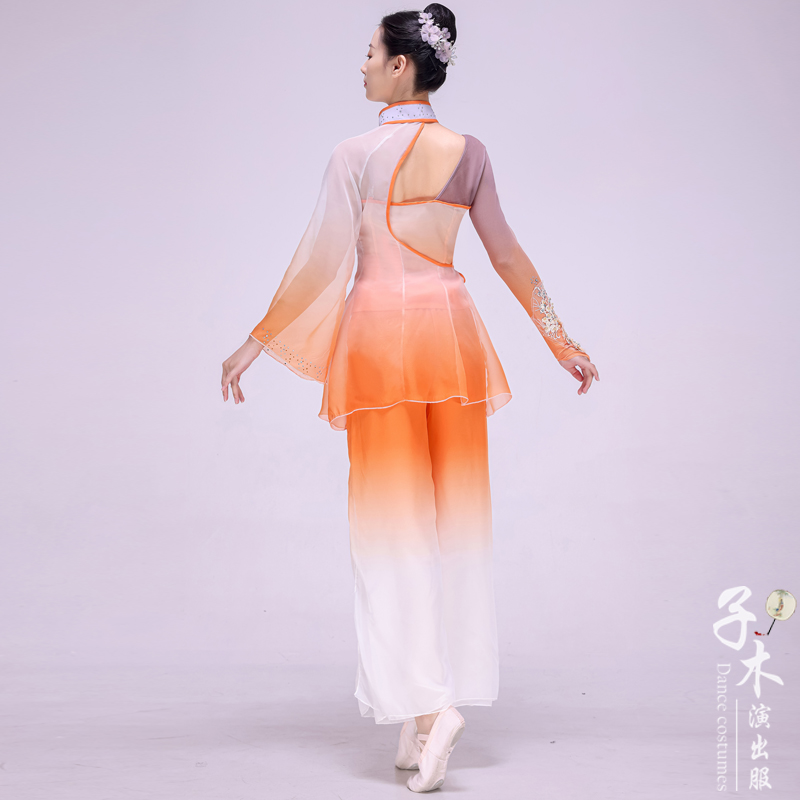 古典舞蹈服女飘逸中国风套装伞舞扇子舞服装胶州秧歌舞蹈演出服新