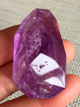 天然紫水晶项链刻面原石随形吊坠