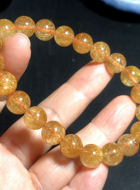 天然金发晶手链发晶手品