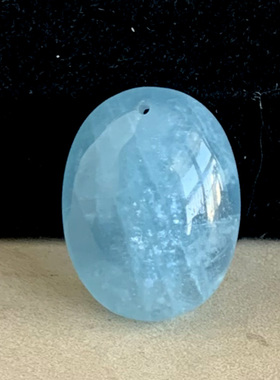 海蓝宝吊坠辉光效应实物充填