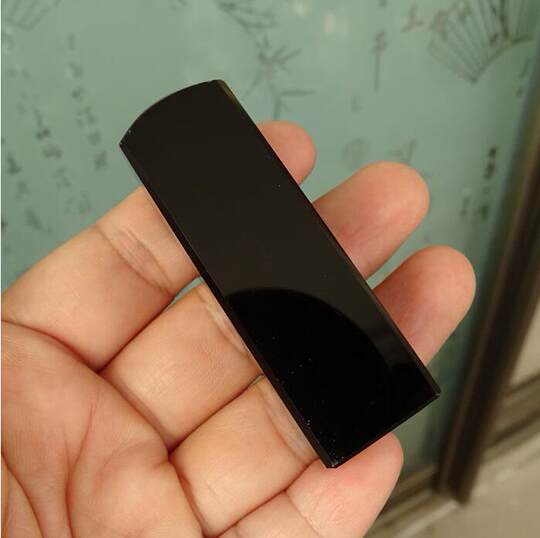 千蕊天然黑曜石印章料 银曜金曜彩曜方章私章姓名藏书大中号包刻