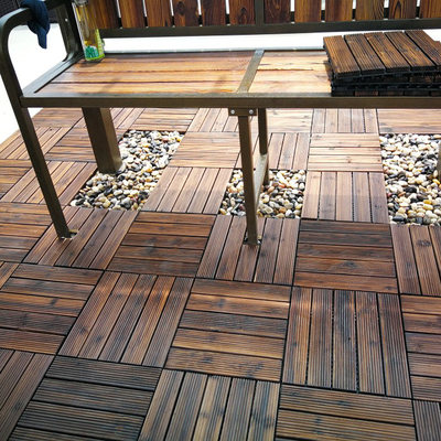 防腐木地板户外露台阳台地板拼接庭院花园室内浴室防水装饰木地板 虎窝淘