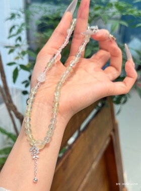 天然葡萄石手链女款白水晶手串简约好运高品质送人礼物生日礼物