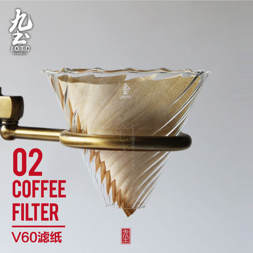 九土V60咖啡粉滤纸原木色无漂白过滤纸陶瓷玻璃手冲杯滴漏式滤纸 - 图1