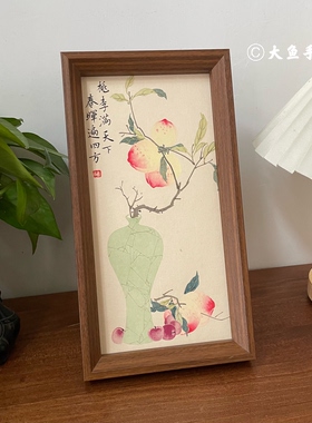 教师礼物纯手绘国画摆台谢师礼送老师毕业礼物桃李满天下15×27cm