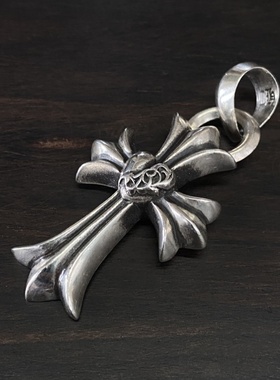 925纯银爱心中号水滴十字架吊坠