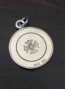 925纯银钢模天使圆牌吊坠项链