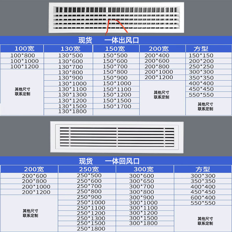 中央空调出风口百叶窗格栅换气定制abs通风进回风口网罩加长面板