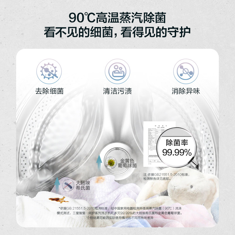 【大容量洗烘】三星家用12kg除菌一体 三星家电洗衣机