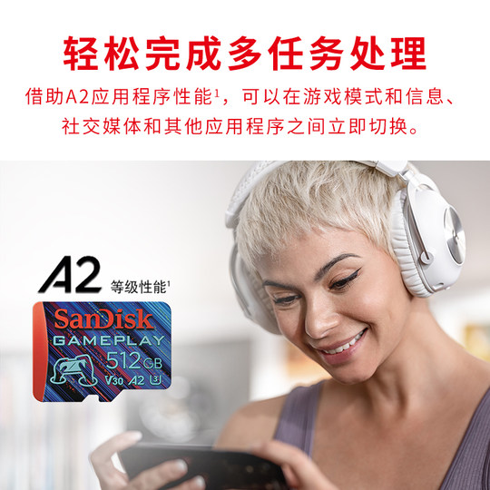 Sandisk闪迪512G内存卡GamePlay microSD存储卡switch内存卡tf卡