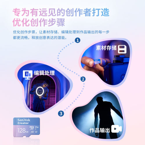 闪迪创作者tf卡官方正品256g大疆pocket4储存卡无人机内存卡专用 - 图0