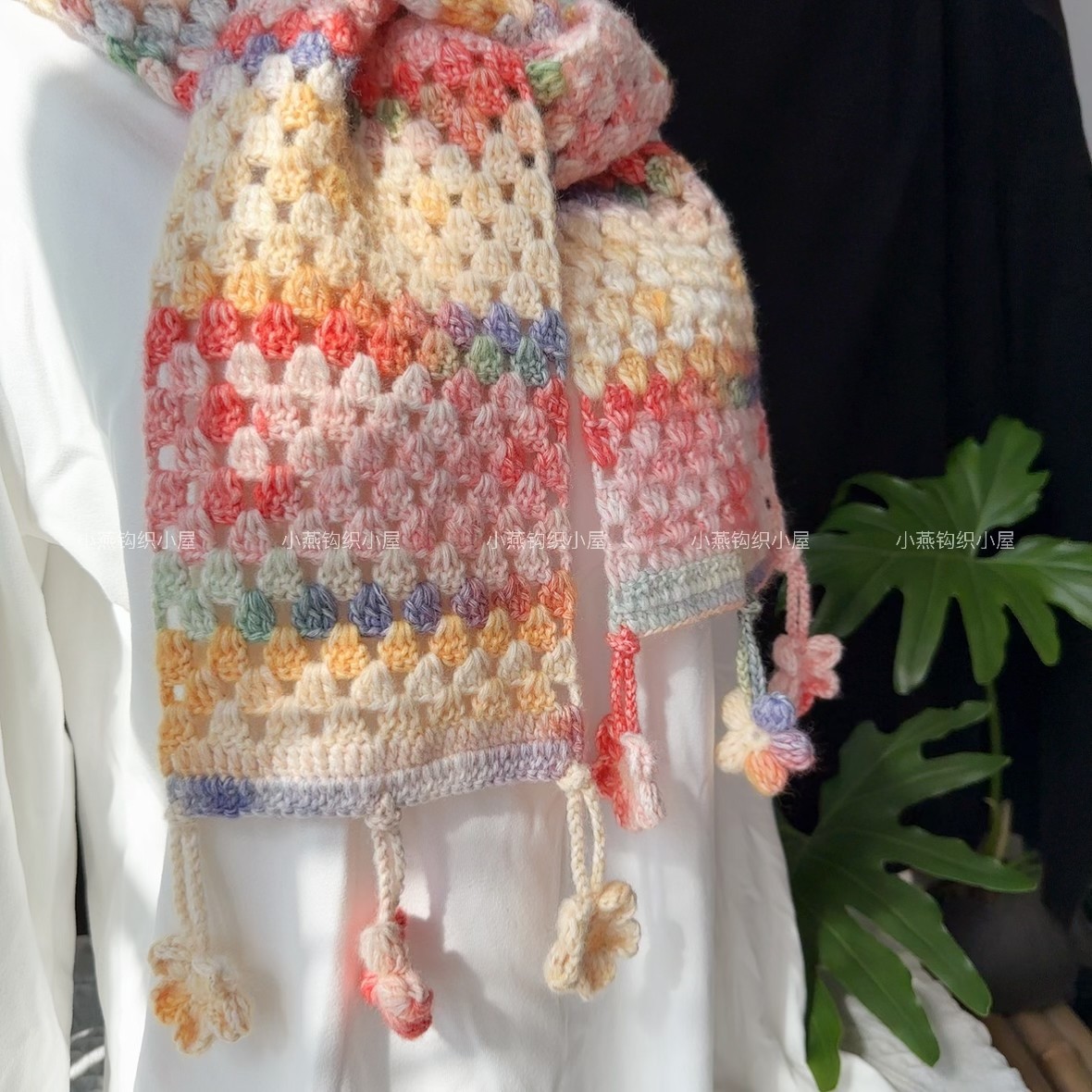 小燕钩织小屋 diy泡芙花围巾材料包 喷毛纱毛线编织渐变色蛋糕线,淘宝优惠券,粉丝福利购,淘宝优惠卷